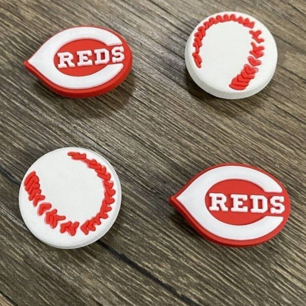 CINCINNATTI REDS SET OF 4 SHOE CHARMS FOR CROCS
